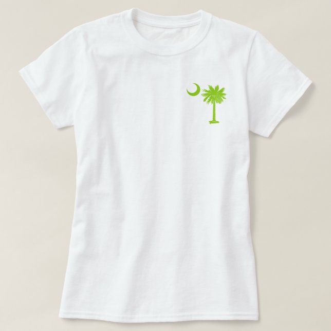 Camiseta Palmetto del bolsillo de la verde lima (Diseño del anverso)