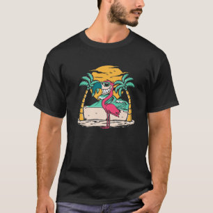 Camiseta Palmitas de aves tropicales gafas de sol animal Gr