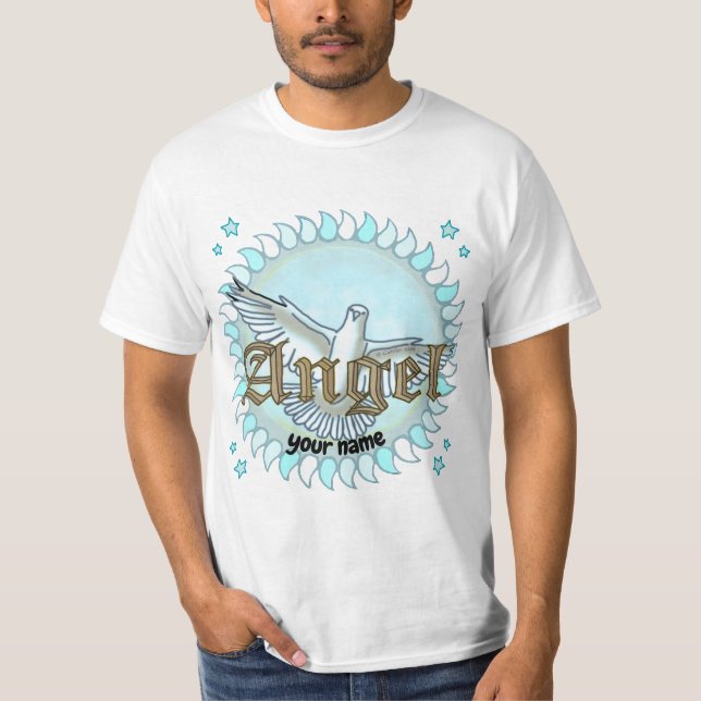 Camiseta Palo de ángel azul cristiano (Anverso)