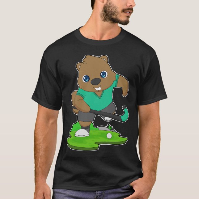 Camiseta Palo de hockey sobre césped de Beaver (Anverso)