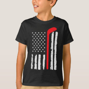 Camiseta Palo de Hockey sobre Hielo Bandera de EE. UU. Patr