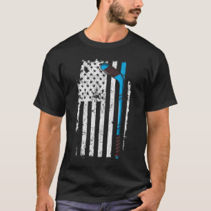 Camiseta Palo de hockey sobre hielo bandera estadounidense
