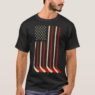 Camiseta Palo de hockey sobre hielo con bandera estadounide
