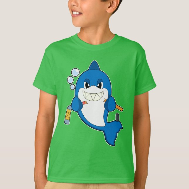 Camiseta Palo de hockey sobre hielo sobre hielo en el hocke (Anverso)