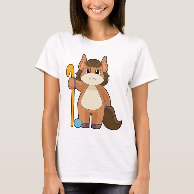Camiseta Palo de hockey sobre hierba de caballos (Anverso)