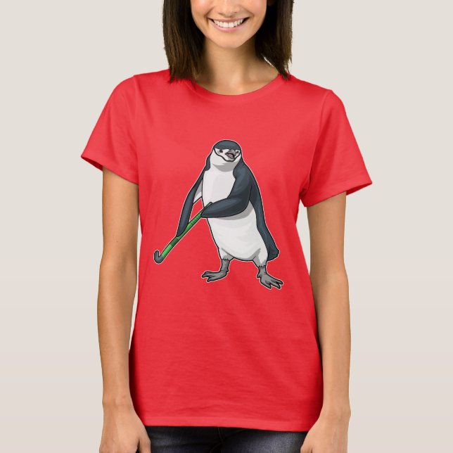 Camiseta Palo de hockey sobre hierba pingüino (Anverso)