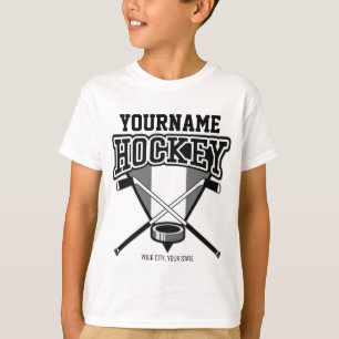 Camiseta Palo de hockey y disco de jugador personalizado NO