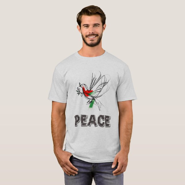 Camiseta Palo de la Paz - Símbolo de esperanza, unidad س・・・ (Anverso completo)