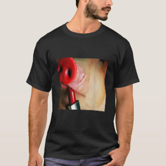 Camiseta Palo de labios en un cerdo