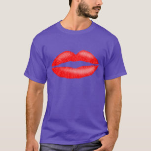 Camiseta Palo de labios rojo seductora mujer levanta camise