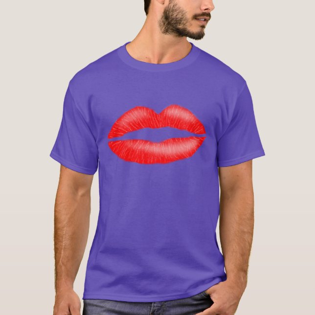 Camiseta Palo de labios rojo seductora mujer levanta camise (Anverso)