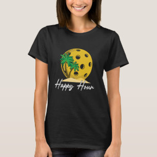 Camiseta Palo de Pickle Ball Hora Feliz de Pickleball Hombr