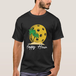 Camiseta Palo de Pickle Ball Hora Feliz de Pickleball Hombr