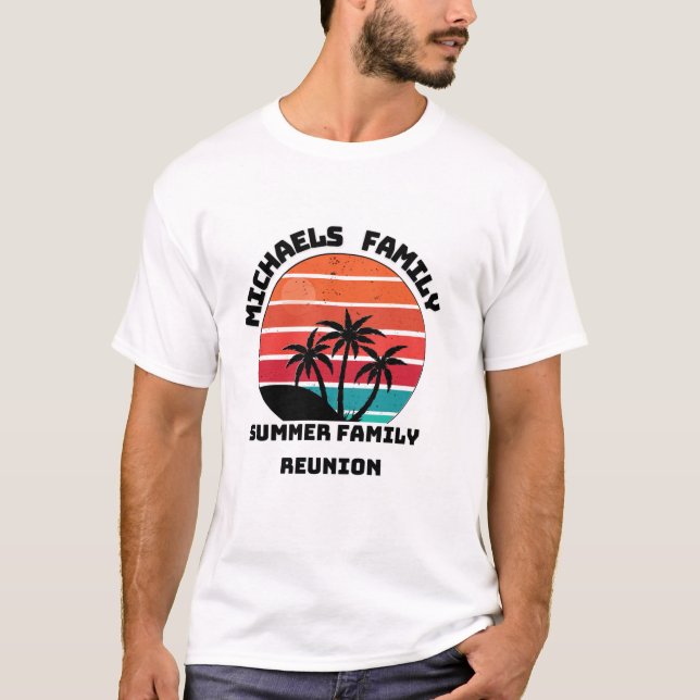 Camiseta Palo de playa de verano de verano de Reunión famil (Anverso)