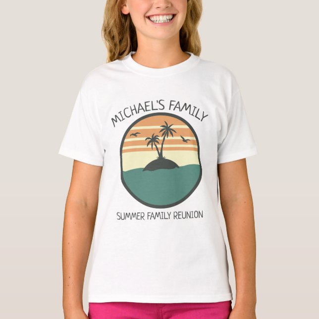 Camiseta Palo de playa de verano de verano de Reunión famil (Anverso)