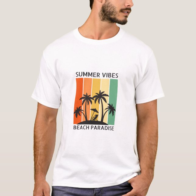 Camiseta Palo de playa de verano de verano de Reunión famil (Anverso)