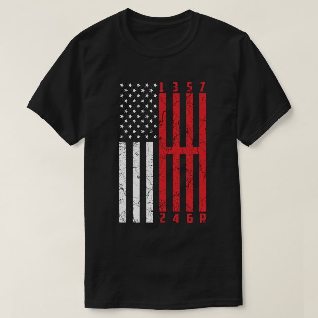 Camiseta Palo Mayús Bandera Americana Corbeta 6 Gears (Diseño del anverso)