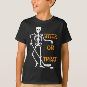 Camiseta Palo o Truco Esqueleto Hockey sobre Hielo Hallowee