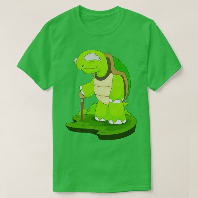 Camiseta Palo para caminar del pensionista de la tortuga (Diseño del anverso)