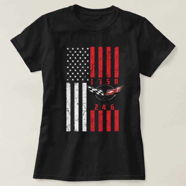 Camiseta Palo Shift Bandera estadounidense corvette 6 Gea (Diseño del anverso)