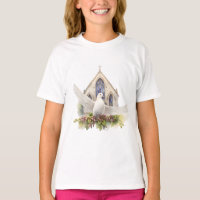 Paloma blanca con iglesia