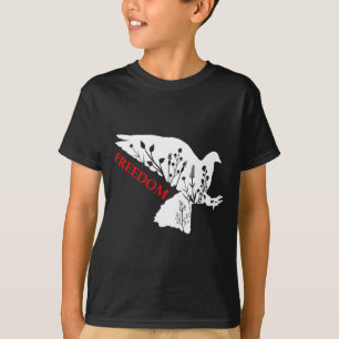 Camiseta Paloma Blanca Dom Paz Dice Dom Usa Rojo Dom Dice 