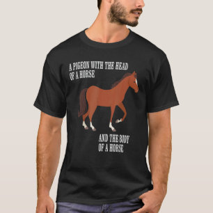 Camiseta Paloma con la cabeza y cuerpo de un caballo el cue