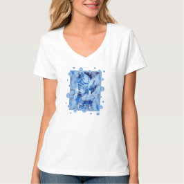 Camiseta Paloma con texto de paz celta en tonos azules