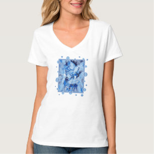 Camiseta Paloma con texto de paz celta en tonos azules