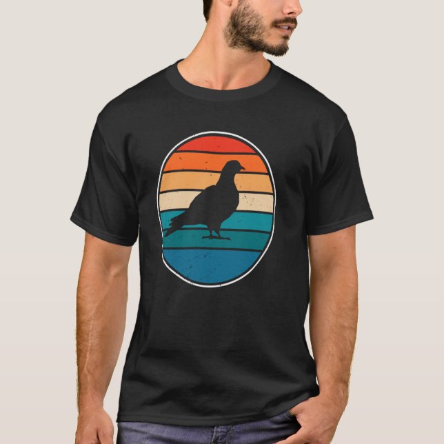 Camiseta Paloma Cute de estilo vintage retro Columbidae (Anverso)