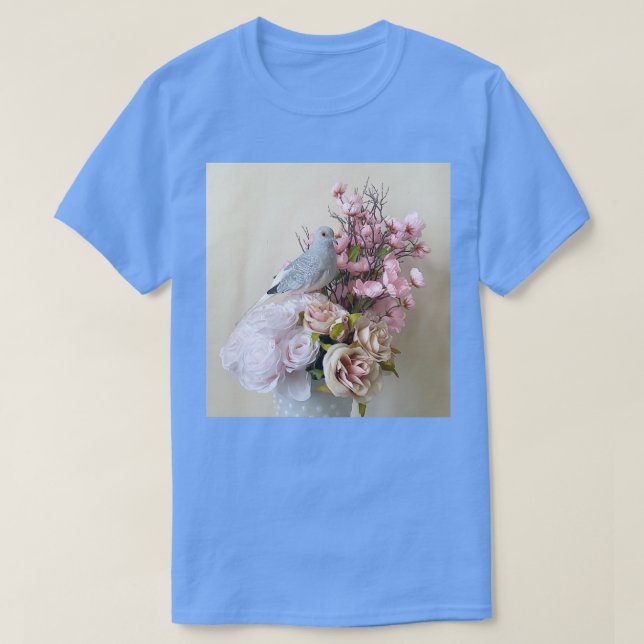 Camiseta Paloma de diamante en flores 2 (Diseño del anverso)