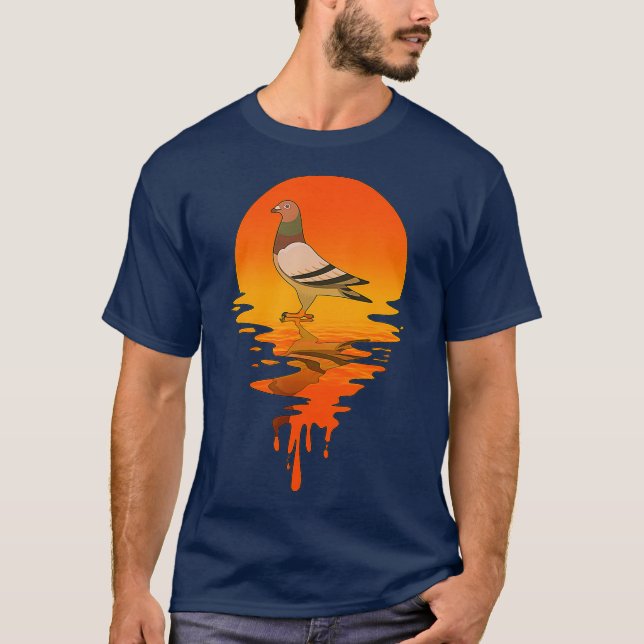 Camiseta Paloma de estilo retro vintage (Anverso)