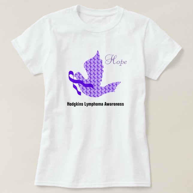 Camiseta Paloma de la cinta violeta de la esperanza - el (Diseño del anverso)