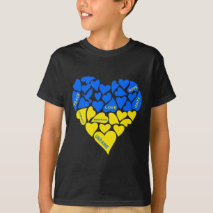 Camiseta Paloma de la Paz Corazón Amarillo Azul Ucrania Esp