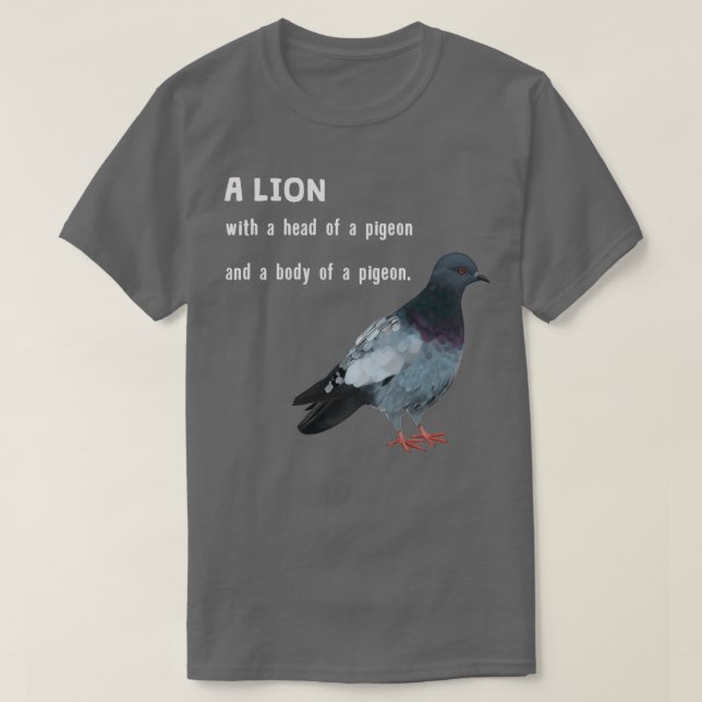 Camiseta Paloma de paloma como león 1 (Diseño del anverso)