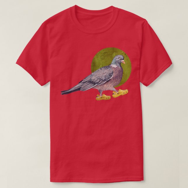 Camiseta Paloma en zapatos en verde (Diseño del anverso)