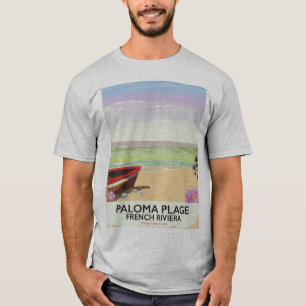 Camiseta Paloma Plage, cartel de viaje de la Riviera France