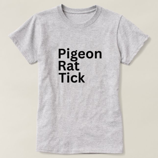 Camiseta Paloma Rata Garrapata PRT (Diseño del anverso)