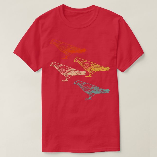 Camiseta Paloma retro de pájaros (Diseño del anverso)