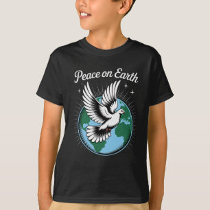 Camiseta Paloma y globo de paz en la tierra fe Navidad Espi