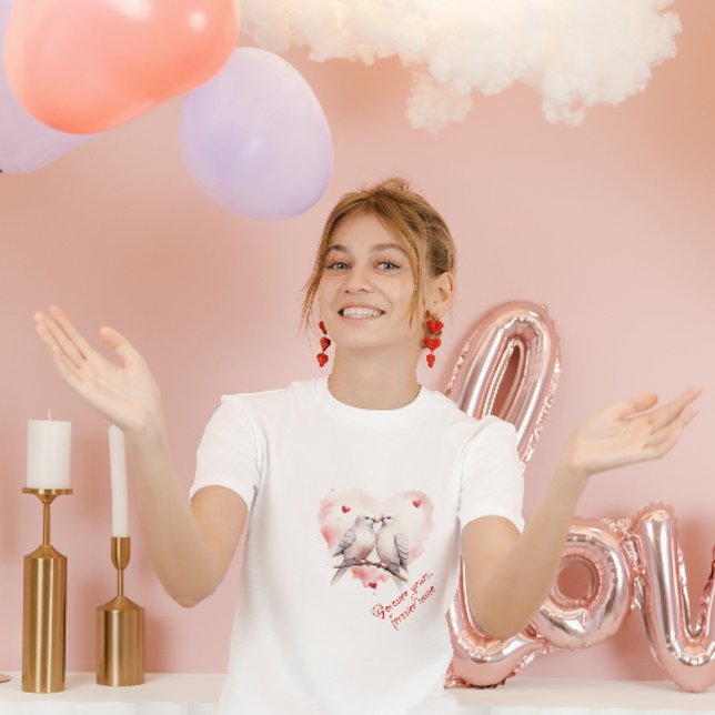 Camiseta Palomas De Amor | Texto Personalizado | San Valent (Subido por el creador)