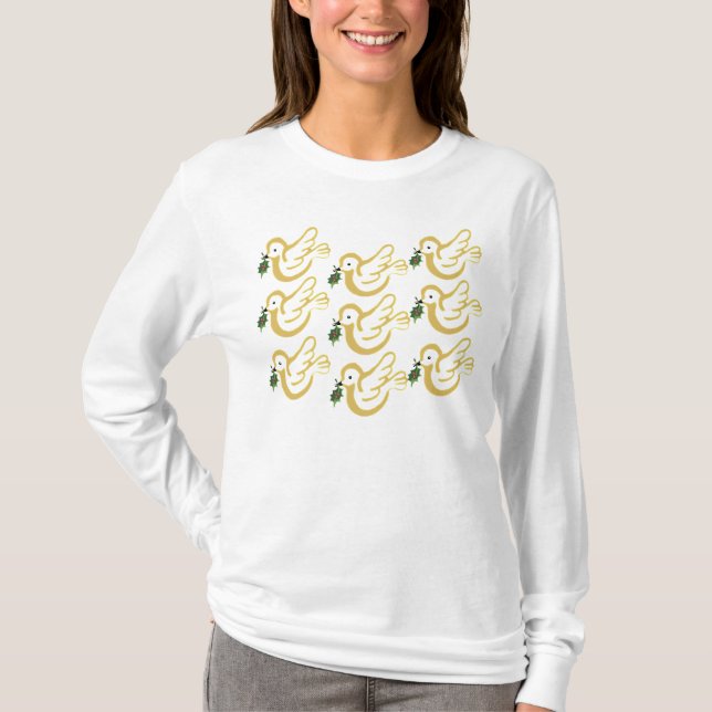 Camiseta Palomas de los Navidades dorados (Anverso)