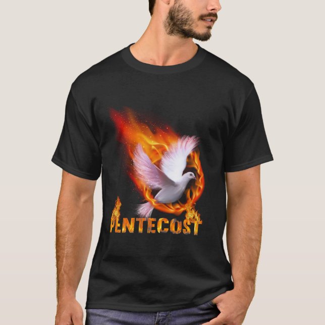 Camiseta Palomas de Pentecostés Fuego Llama Espíritu Santo  (Anverso)