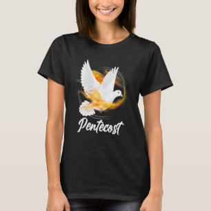 Camiseta Palomas de Pentecostés Lenguas Fuego Llama Espírit