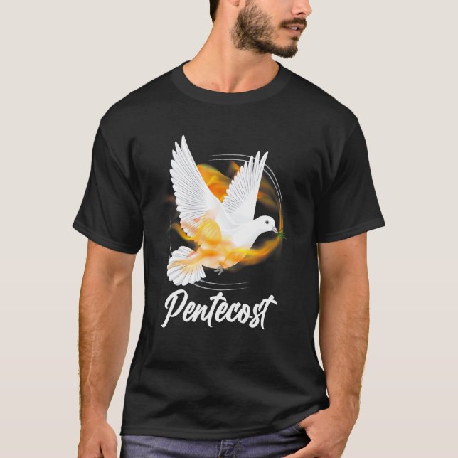 Camiseta Palomas de Pentecostés Lenguas Fuego Llama Espírit (Anverso)