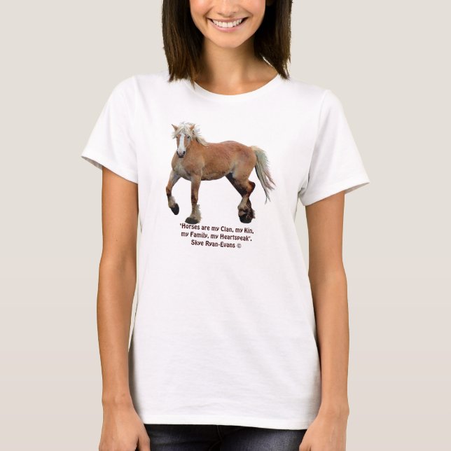 Camiseta Palomino Borrador Belga de caballos y caballos es  (Anverso)