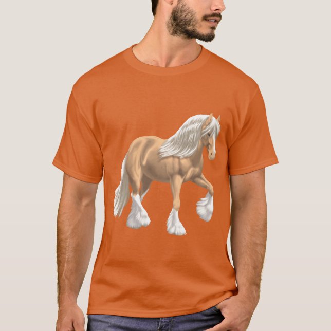 Camiseta Palomino Gypsy Vanner Irlandés Cob Borrador de Cab (Anverso)