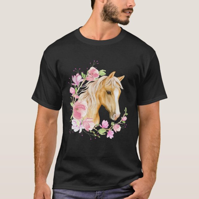 Camiseta Palomino Horse Magnolias Horse  Blonde Horse Flora (Anverso)