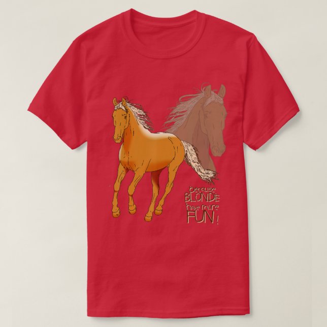 Camiseta Palomino Horse T Shirt - Porque Las Rubias Tienen  (Diseño del anverso)