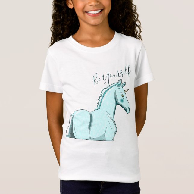 Camiseta Palomino Unicornio Azul Lil (Sé tú mismo) (Anverso)